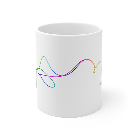 White Ceramic Coffee Mug - Wild Journey, Love, Pride - Design 1