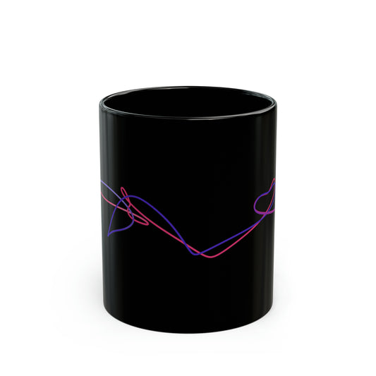 Black Ceramic Coffee Mug - Love Line 3