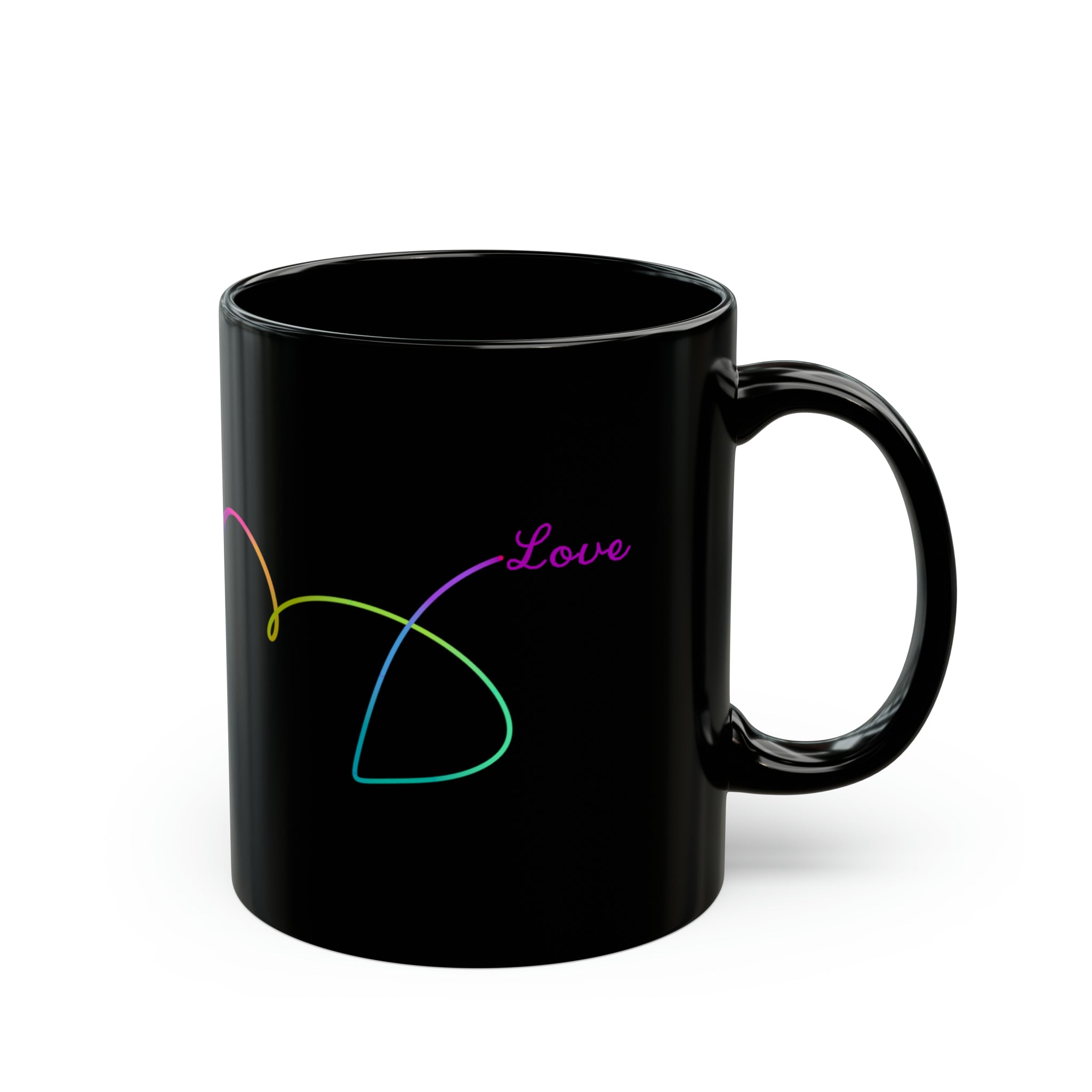 Black Ceramic Mug - Love Line 1