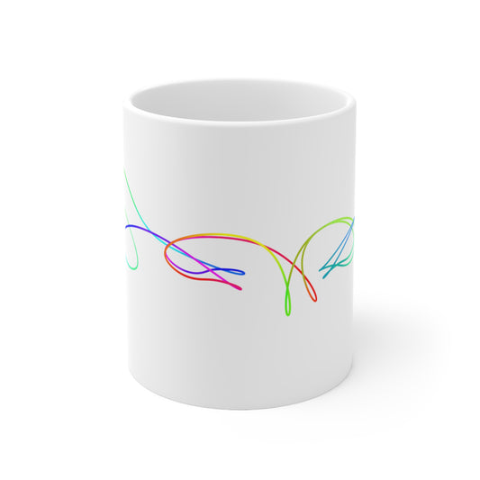 White Ceramic Coffee Mug - Love Line 2