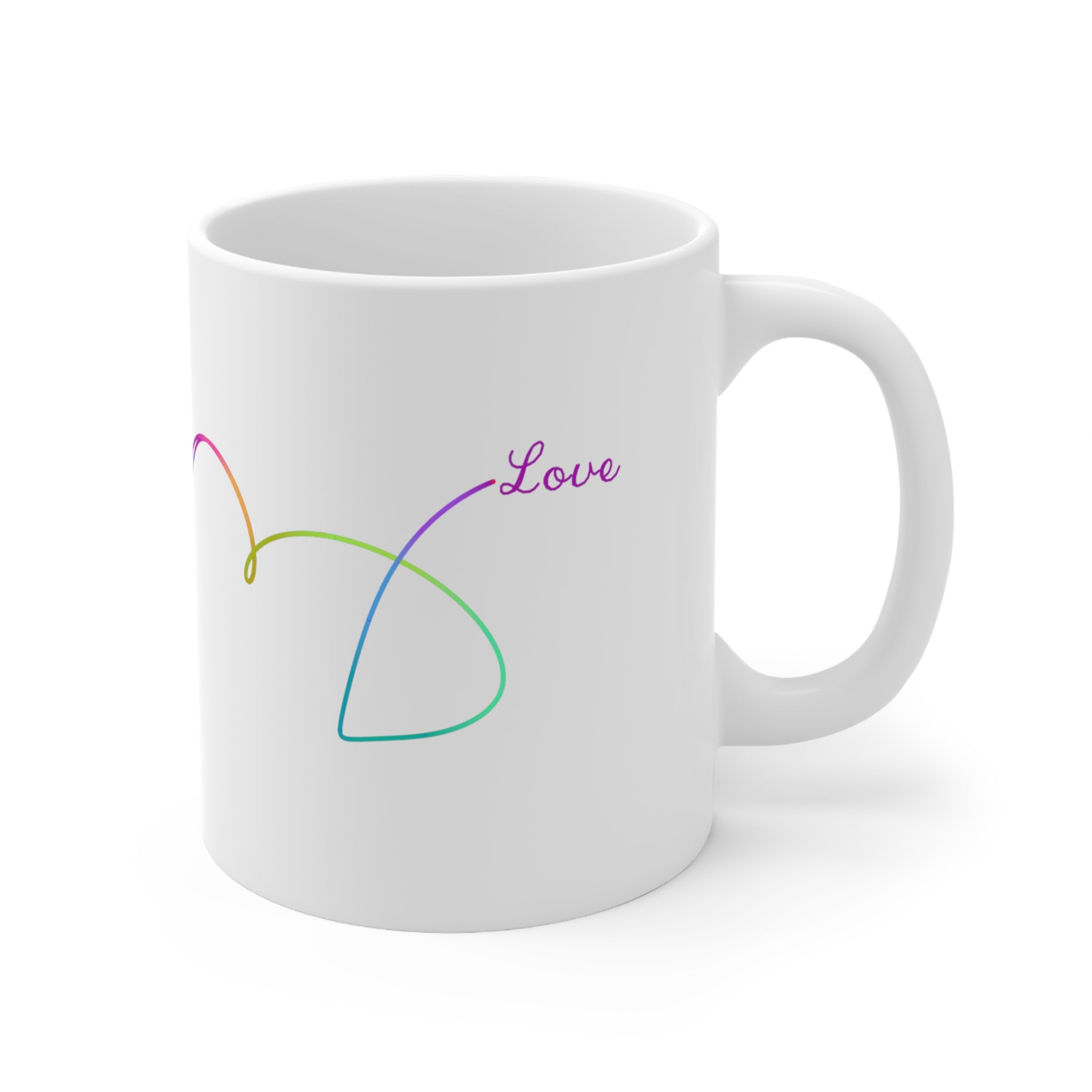 White Ceramic Coffee Mug - Love Line 1