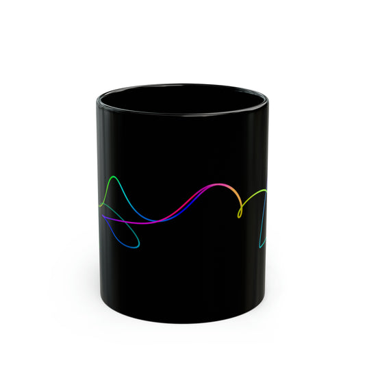 Black Ceramic Coffee Mug - Wild Journey, Love, Pride - Design 1