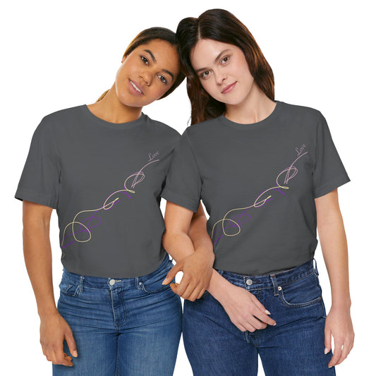 Unisex Jersey T-Shirt - Love Line 2 - Purple